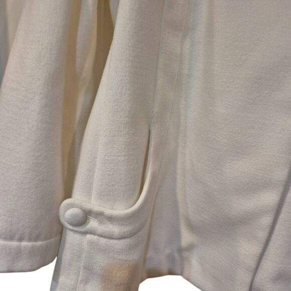 Chico's Women's Off White Poly/Rayon/Spandex Fleece Button Front Jacket - Picture 6 of 12